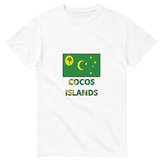 T-shirt drapeau îles cocos texte - pixelforma