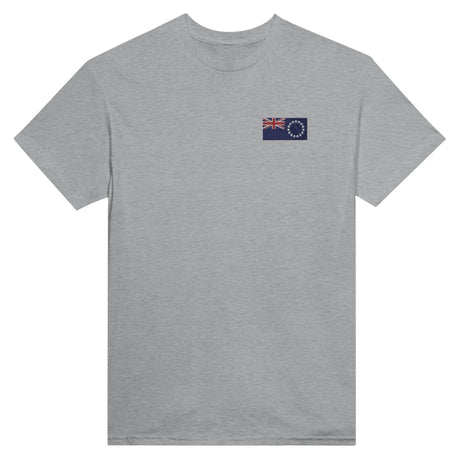 T-shirt drapeau îles cook broderie coton mélangé doux