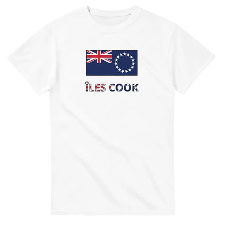 T-shirt drapeau îles cook en texte - pixelforma