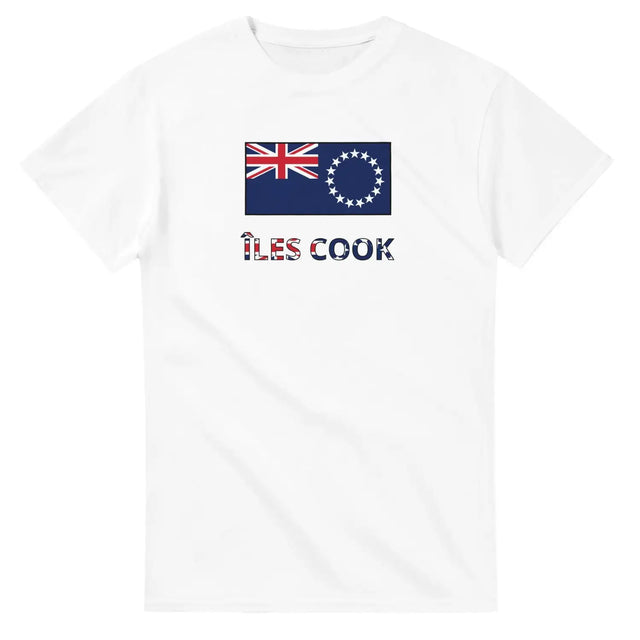 T-shirt drapeau îles cook en texte - pixelforma