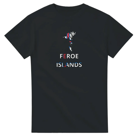 T-shirt drapeau îles féroé carte - pixelforma