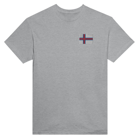 T-shirt drapeau îles féroé coton épais broderie couleur
