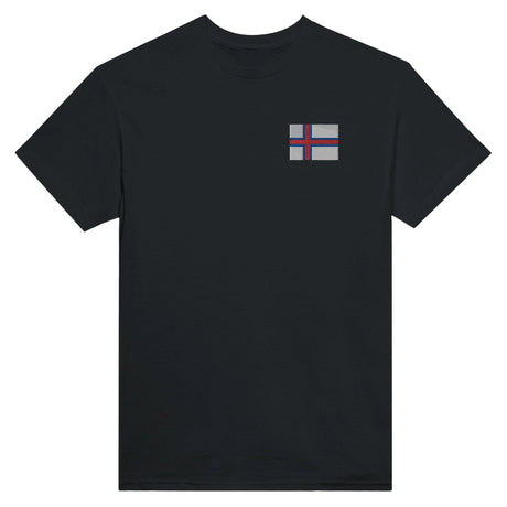 T-shirt drapeau îles féroé coton épais broderie couleur