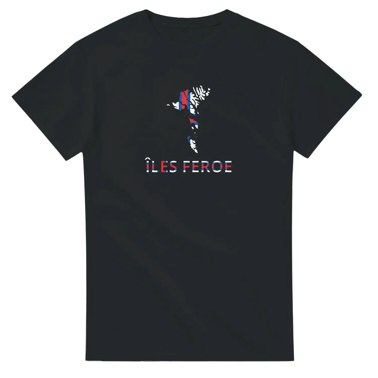 T-shirt drapeau îles féroé en carte - pixelforma