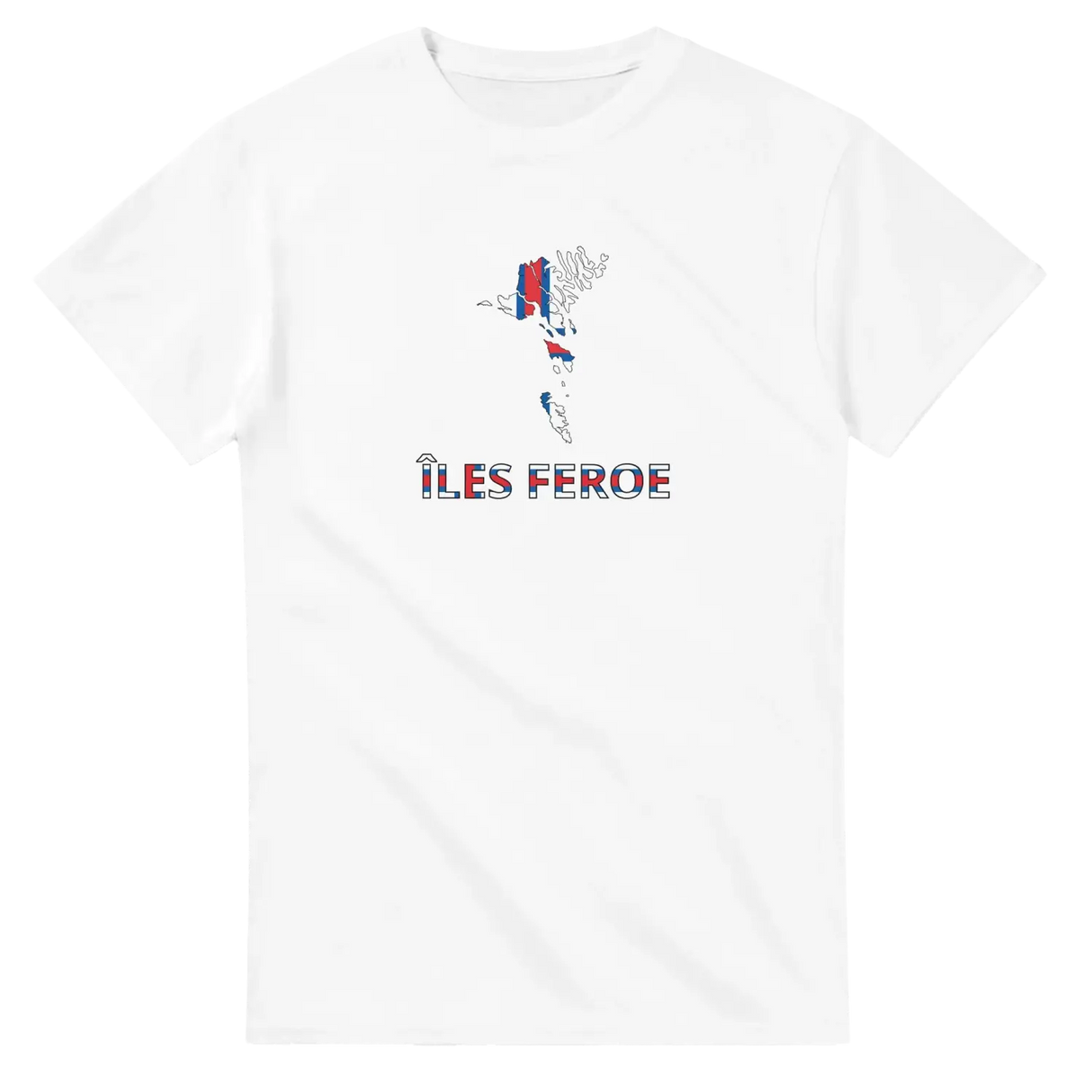 T-shirt drapeau îles féroé en carte - pixelforma