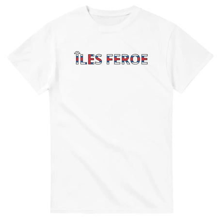 T-shirt drapeau îles féroé en écriture - pixelforma