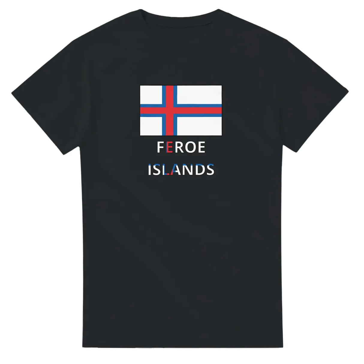 T-shirt drapeau îles féroé texte - pixelforma