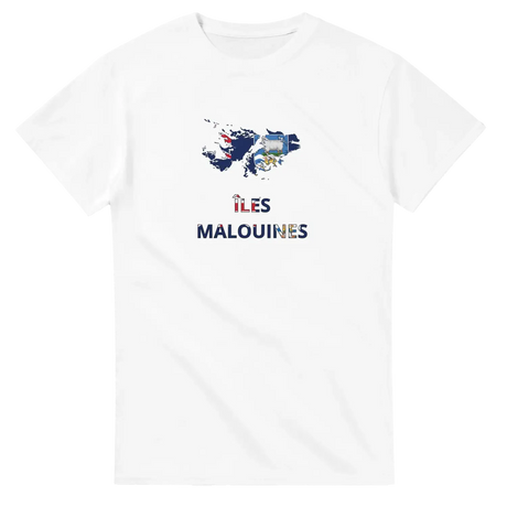 T-shirt drapeau îles malouines en carte - pixelforma