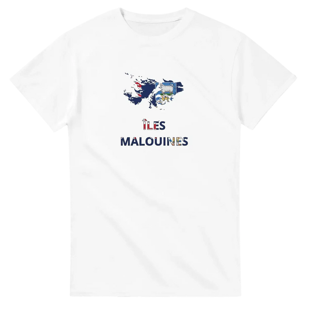 T-shirt drapeau îles malouines en carte - pixelforma