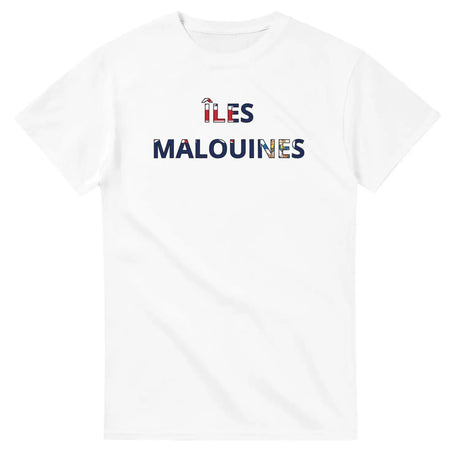 T-shirt drapeau îles malouines en écriture - pixelforma