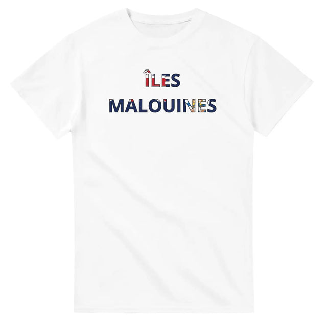 T-shirt drapeau îles malouines en écriture - pixelforma