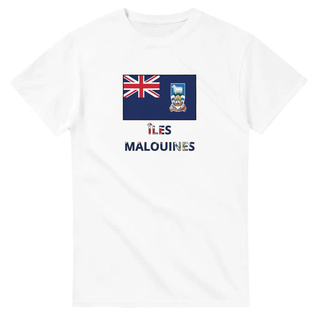 T-shirt drapeau îles malouines en texte - pixelforma