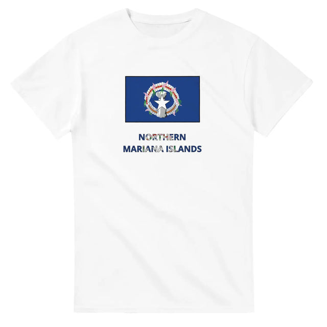 T-shirt drapeau îles mariannes du nord texte - pixelforma