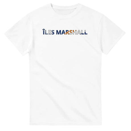 T-shirt drapeau îles marshall en écriture - pixelforma