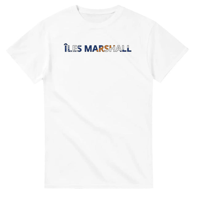 T-shirt drapeau îles marshall en écriture - pixelforma