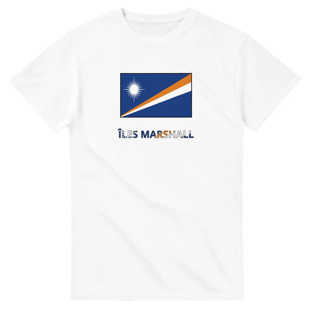 T-shirt drapeau îles marshall en texte - pixelforma