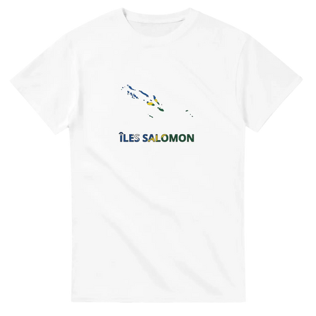 T-shirt drapeau îles salomon en carte - pixelforma