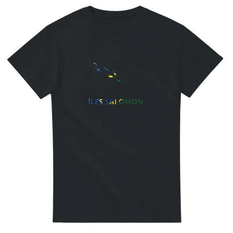 T-shirt drapeau îles salomon en carte - pixelforma