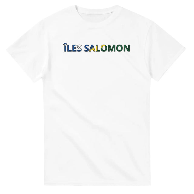 T-shirt drapeau îles salomon en écriture - pixelforma