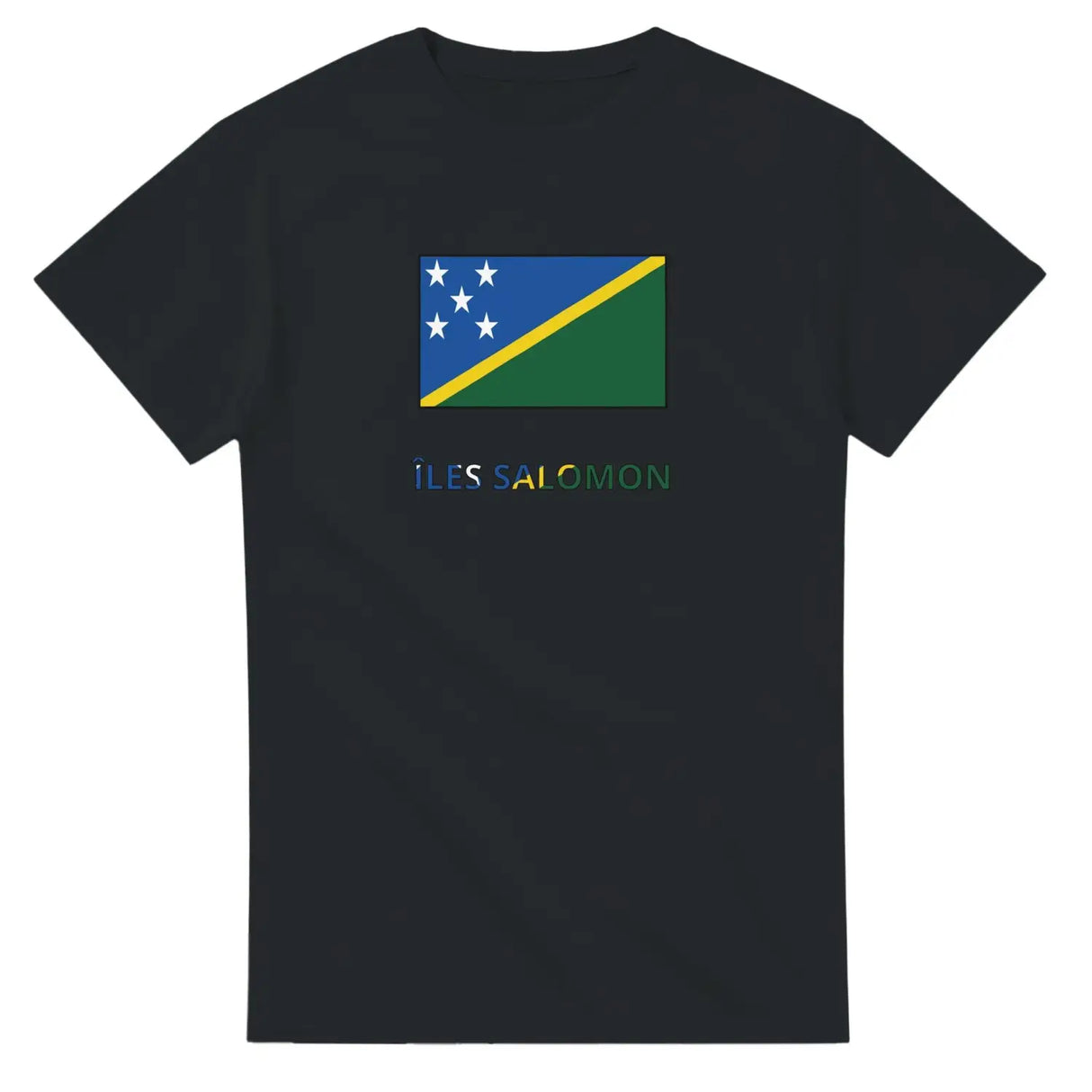 T-shirt drapeau îles salomon en texte - pixelforma