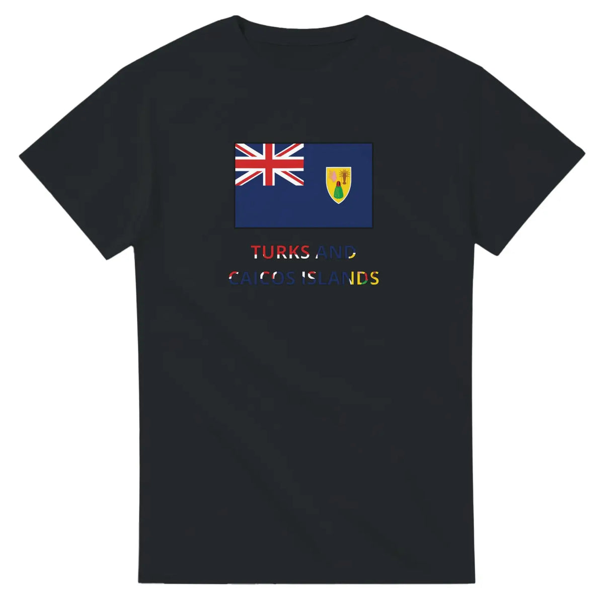 T-shirt drapeau îles turques-et-caïques texte - pixelforma