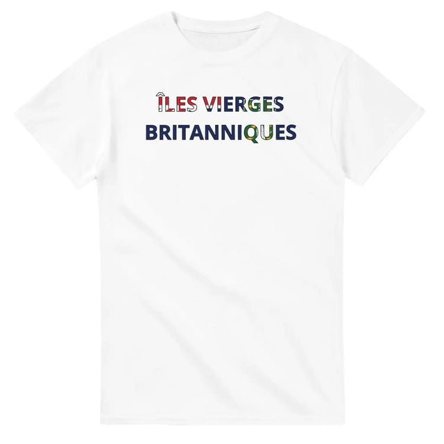 T-shirt drapeau îles vierges britanniques en écriture - pixelforma