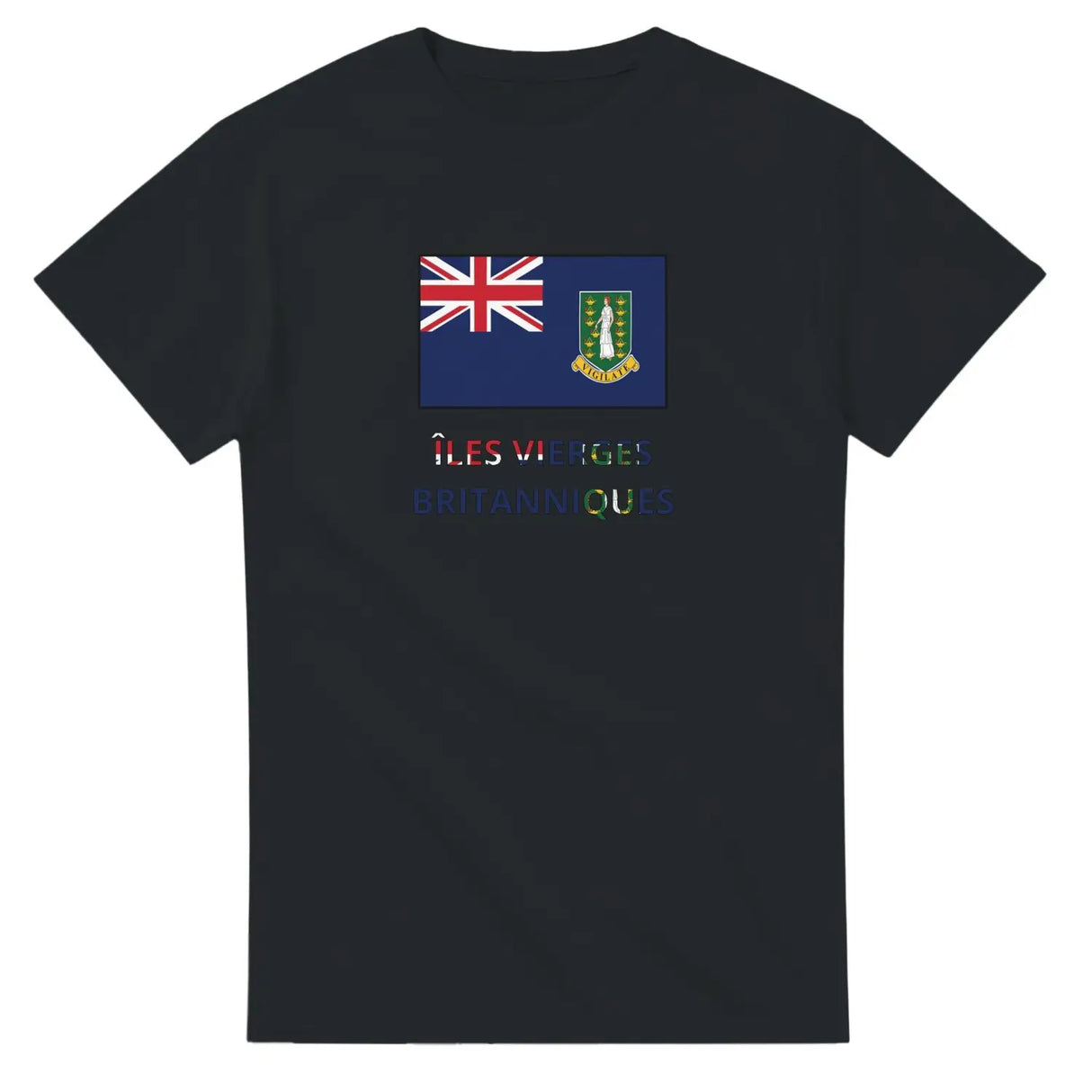 T-shirt drapeau îles vierges britanniques en texte - pixelforma