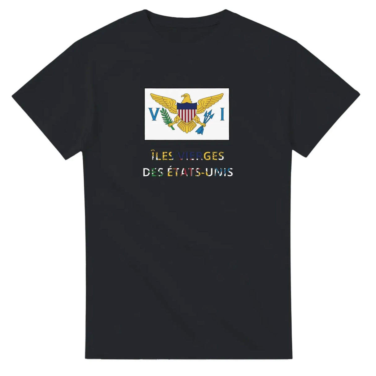 T-shirt drapeau îles vierges des états-unis en texte - pixelforma