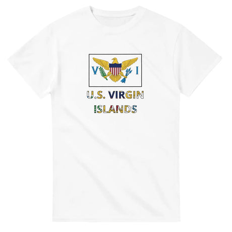 T-shirt drapeau îles vierges des états-unis texte - pixelforma