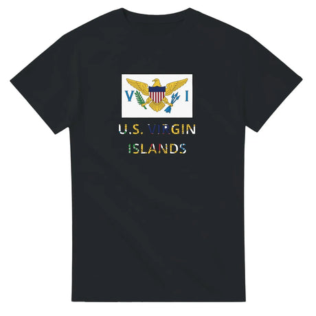 T-shirt drapeau îles vierges des états-unis texte - pixelforma