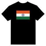 T-shirt drapeau inde brodé coton mélangé manches longues