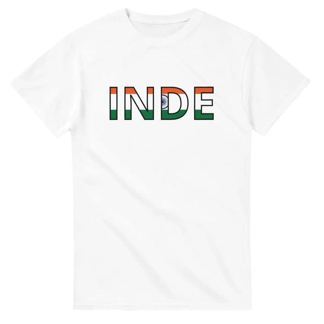 T-shirt drapeau inde en écriture - pixelforma