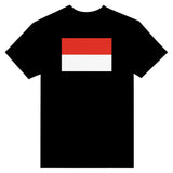 T-shirt drapeau indonésie brodé en coton mélangé