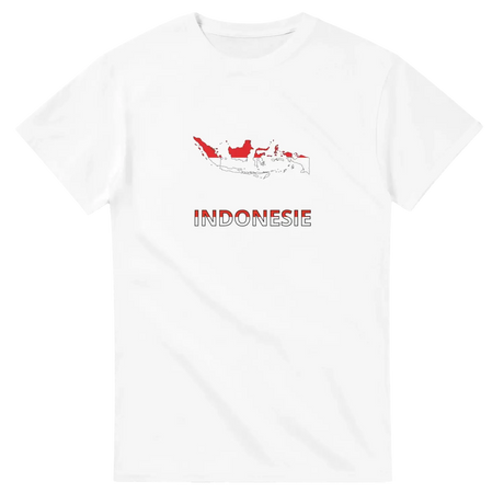 T-shirt drapeau indonésie en carte - pixelforma