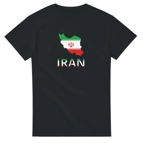 T-shirt drapeau iran en carte - pixelforma