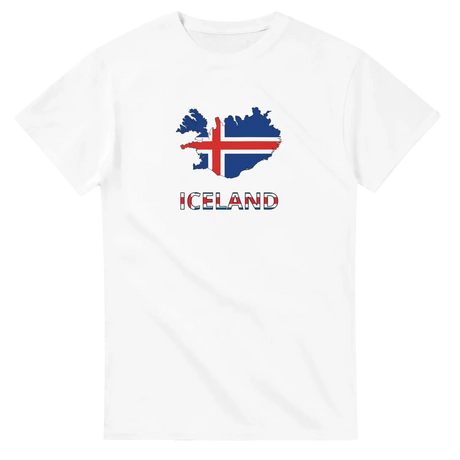 T-shirt drapeau islande carte - pixelforma