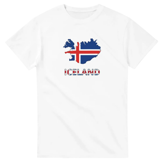 T-shirt drapeau islande carte - pixelforma