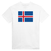 T-shirt drapeau islande coton mélangé imprimé élégant