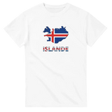 T-shirt drapeau islande en carte - pixelforma