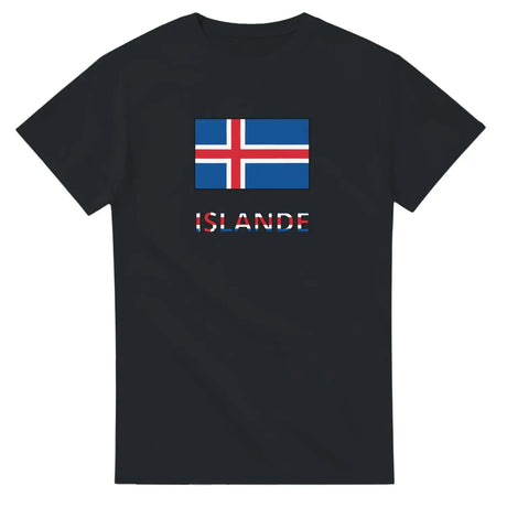 T-shirt drapeau islande en texte - pixelforma