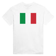 T-shirt drapeau italie brodé en coton mélangé élégant