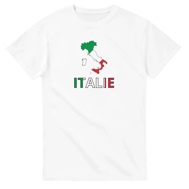 T-shirt drapeau italie en carte - pixelforma