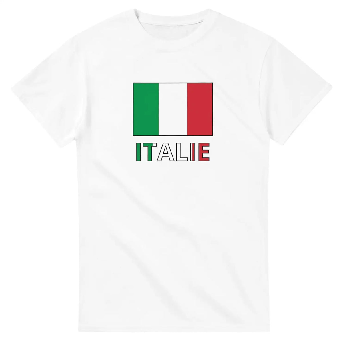 T-shirt drapeau italie en texte - pixelforma