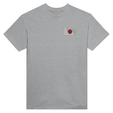 T-shirt drapeau japon broderie couleur coton mélangé