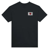 T-shirt drapeau japon broderie couleur coton mélangé