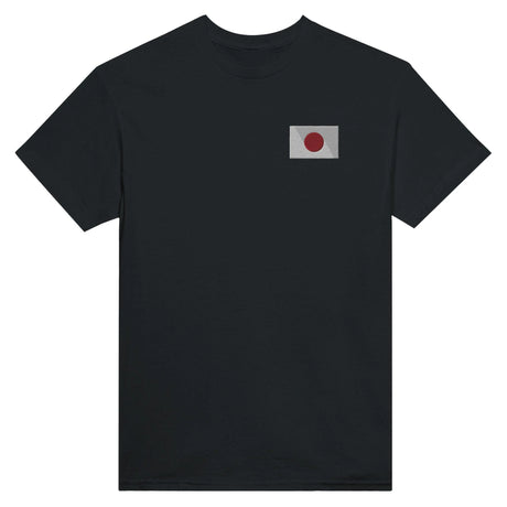 T-shirt drapeau japon broderie couleur coton mélangé