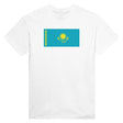 T-shirt drapeau kazakhstan coton mélangé brodé élégant