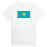 T-shirt drapeau kazakhstan coton mélangé imprimé élégant