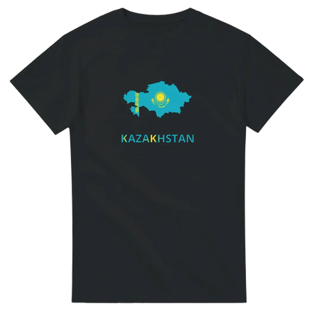 T-shirt drapeau kazakhstan en carte - pixelforma