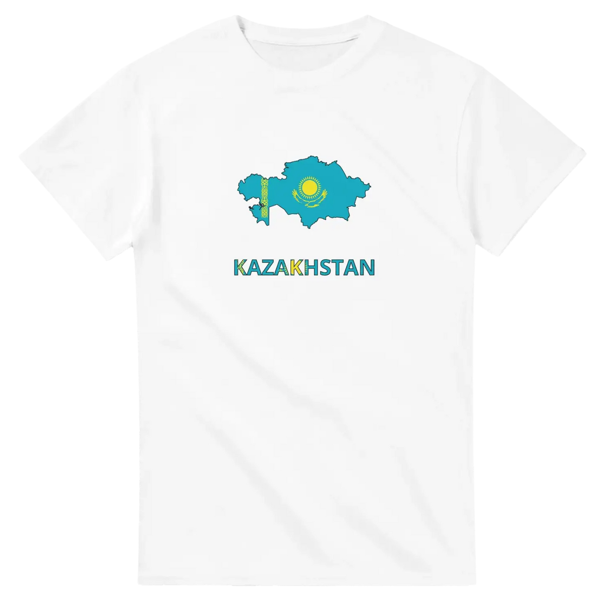 T-shirt drapeau kazakhstan en carte - pixelforma